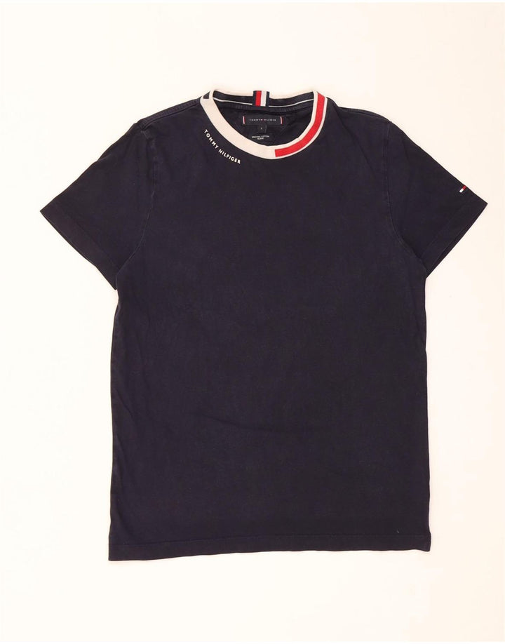 Tommy Hilfiger Herre T-shirt Top Lille marineblå bomuld