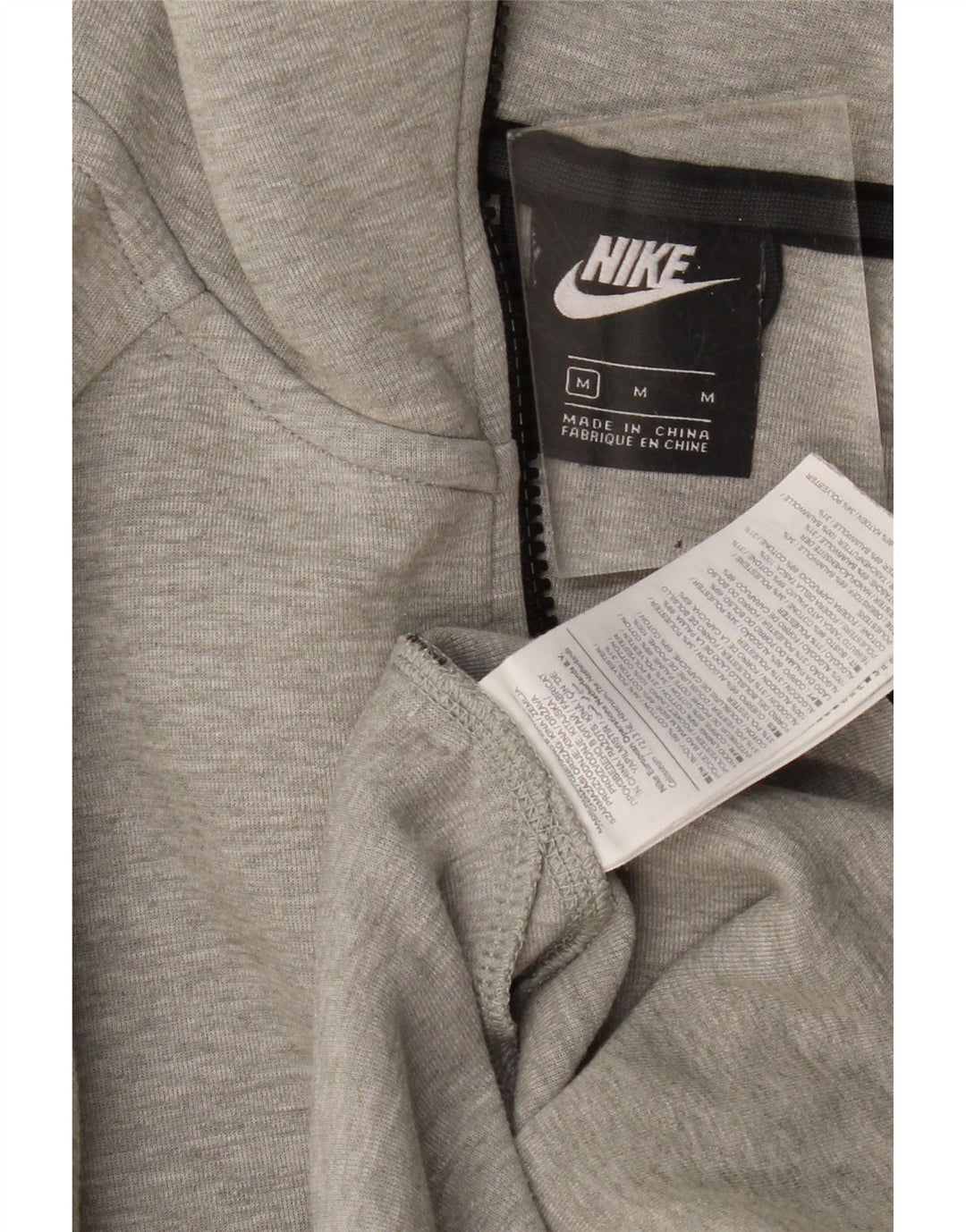 NIKE hættetrøje med lynlås til kvinder UK 14 Medium Grey Flecked Bomuld