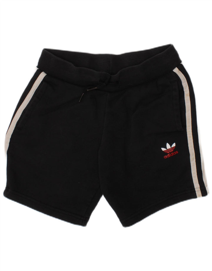 ADIDAS Boys Sport Shorts 7-8 Years  Black Cotton