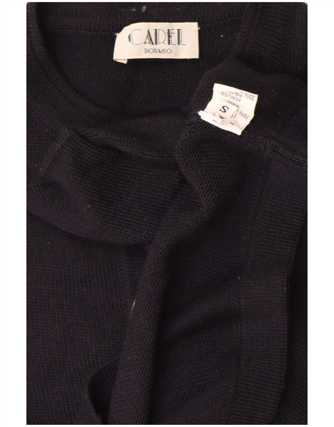 Vintage oversized cardigan sweater til kvinder UK 10 Lille marineblå uld