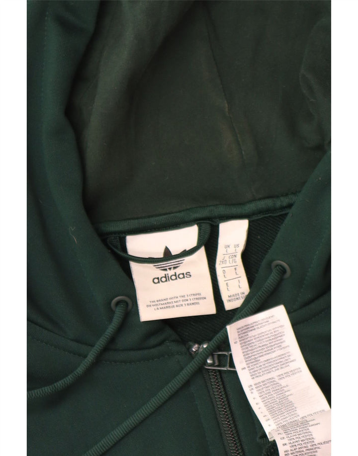 Adidas Herre grafisk hættetrøje med lynlås Large Grøn Colourblock Polyester