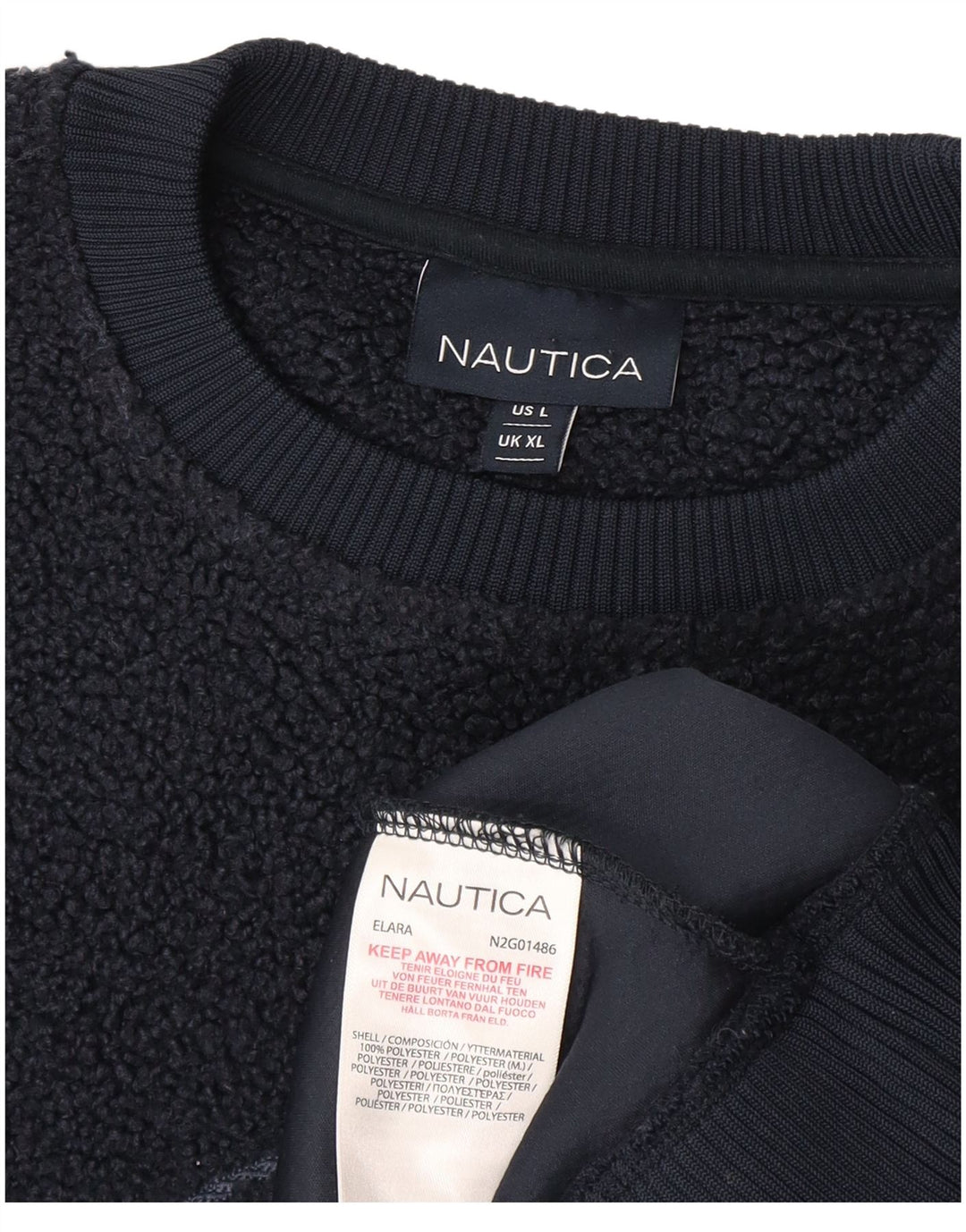 Nautica Herre Grafisk Fleece Jumper XL Marineblå Polyester