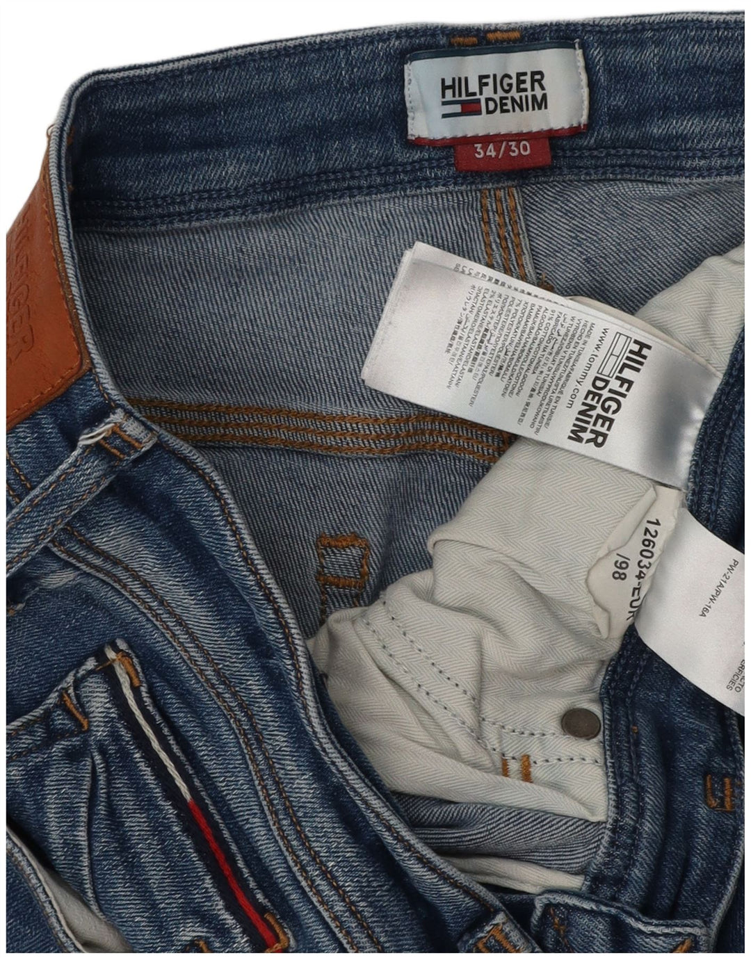 TOMMY HILFIGER Herre Bootcut Jeans W34 L28 Blå Bomuld