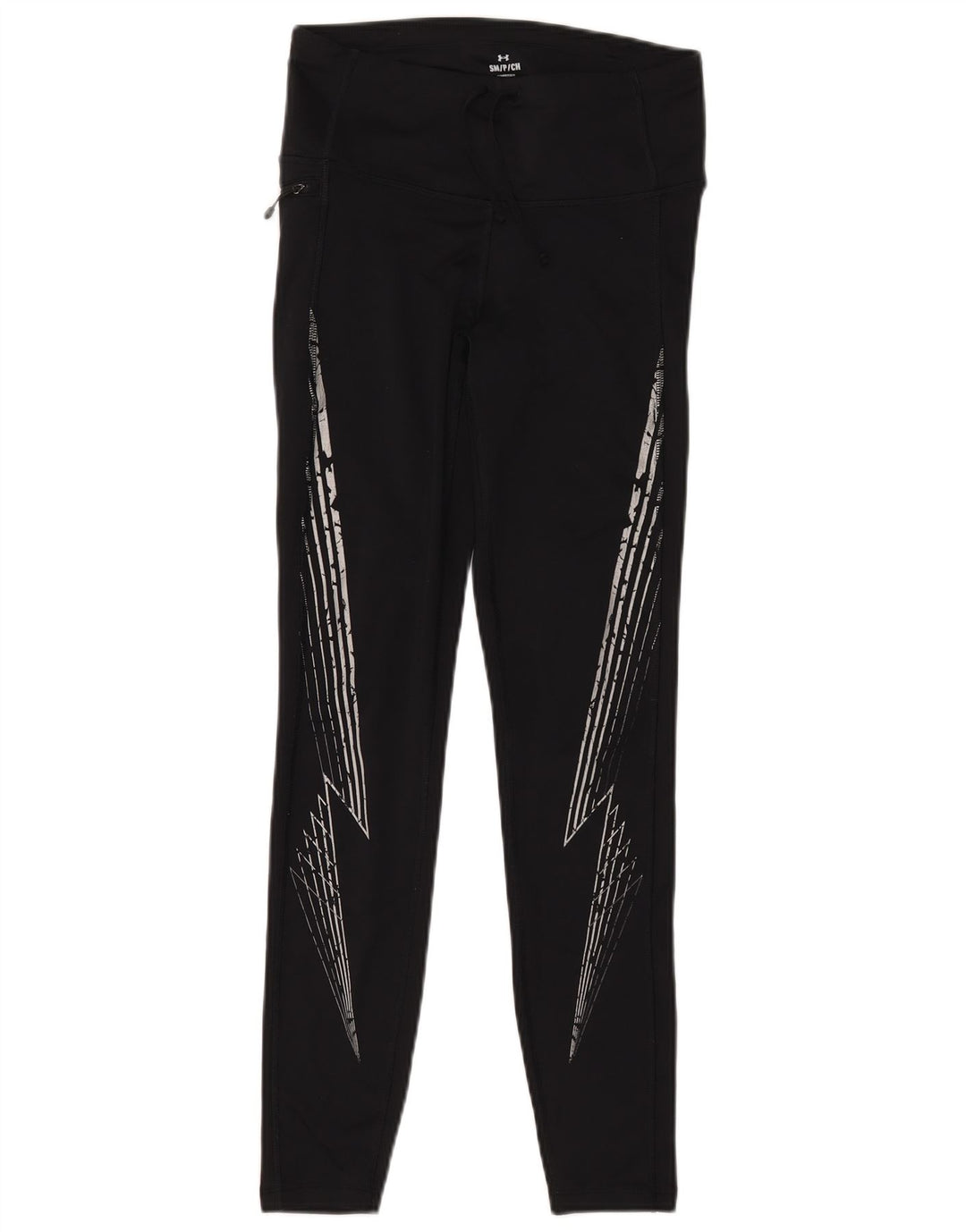 UNDER ARMOUR Dame Leggings UK 10 Lille sort geometrisk polyamid