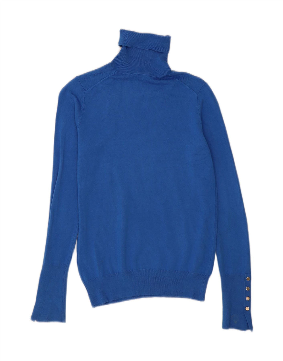 ZARA Womens Roll Neck Jumper Sweater UK 10 Small Blue Viscose Vintage Zara and Second-Hand Zara from Messina Hembry 
