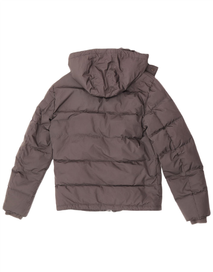 Sisley Herre hættepolstret jakke UK 36 Lille grå polyester