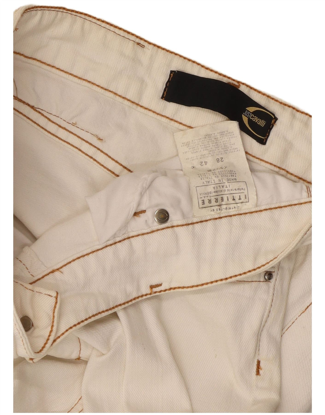 Just Cavalli Dame Bootcut Jeans W28 L29 Hvid Bomuld