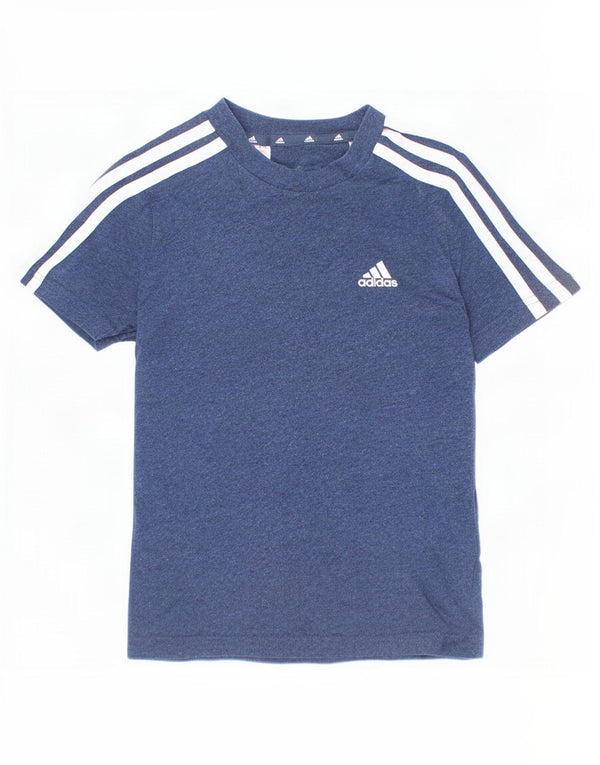 Adidas drenge T-shirt top 7-8 år marineblå bomuld