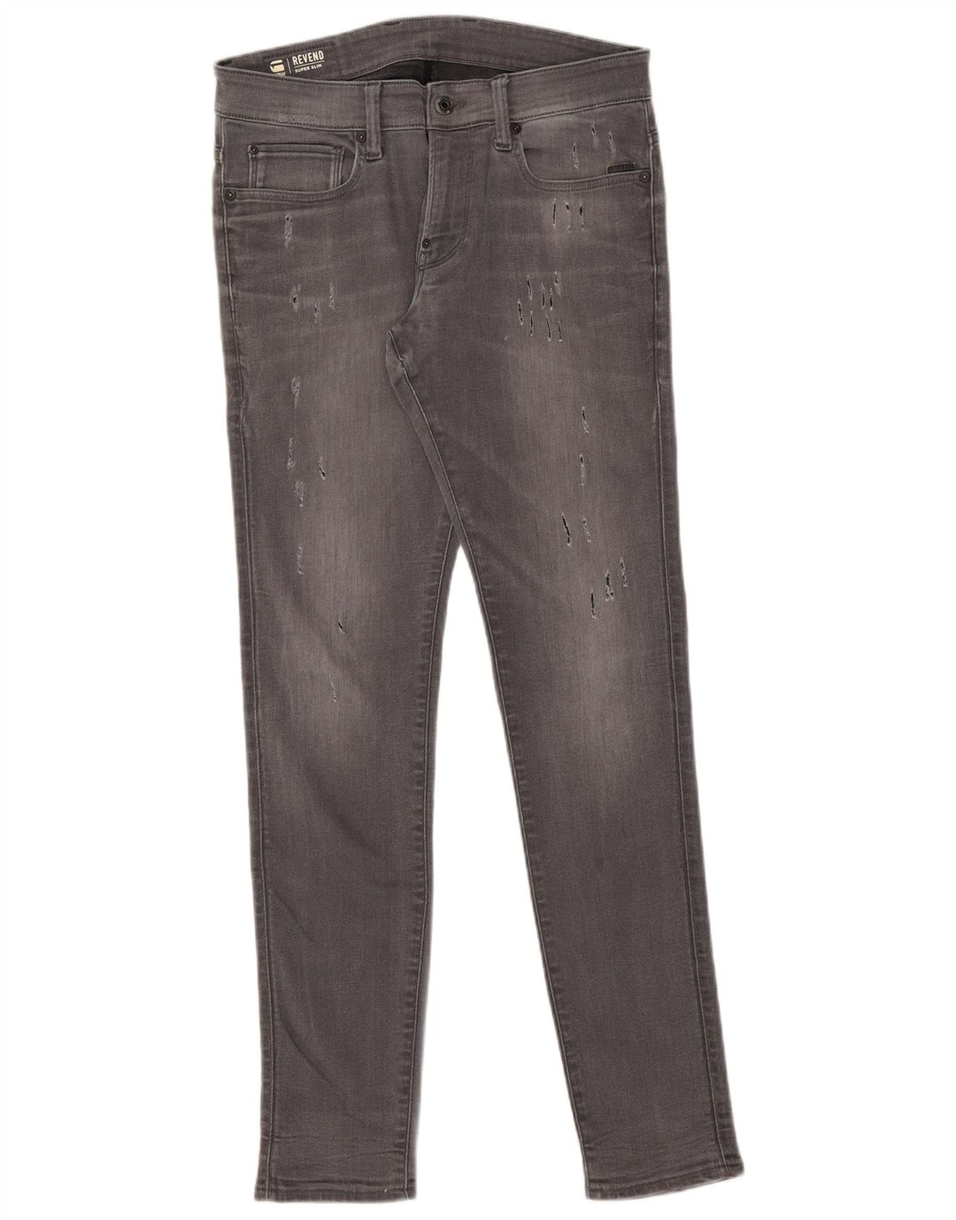 G-STAR Herre Revend Distressed Super Slim Jeans W32 L34 Grå Bomuld