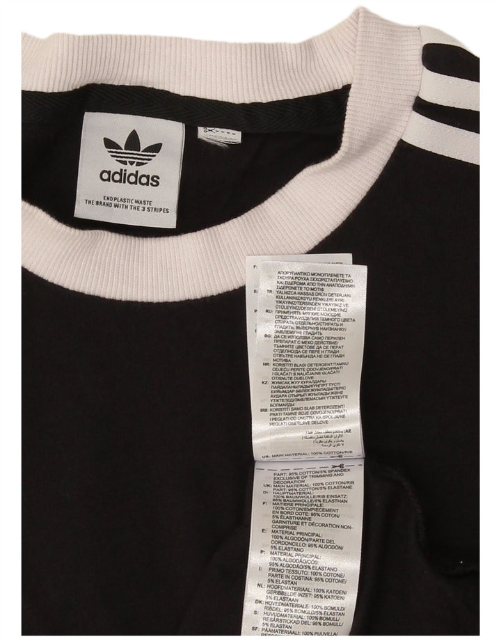 Adidas Herre T-Shirt Top Medium Sort Bomuld