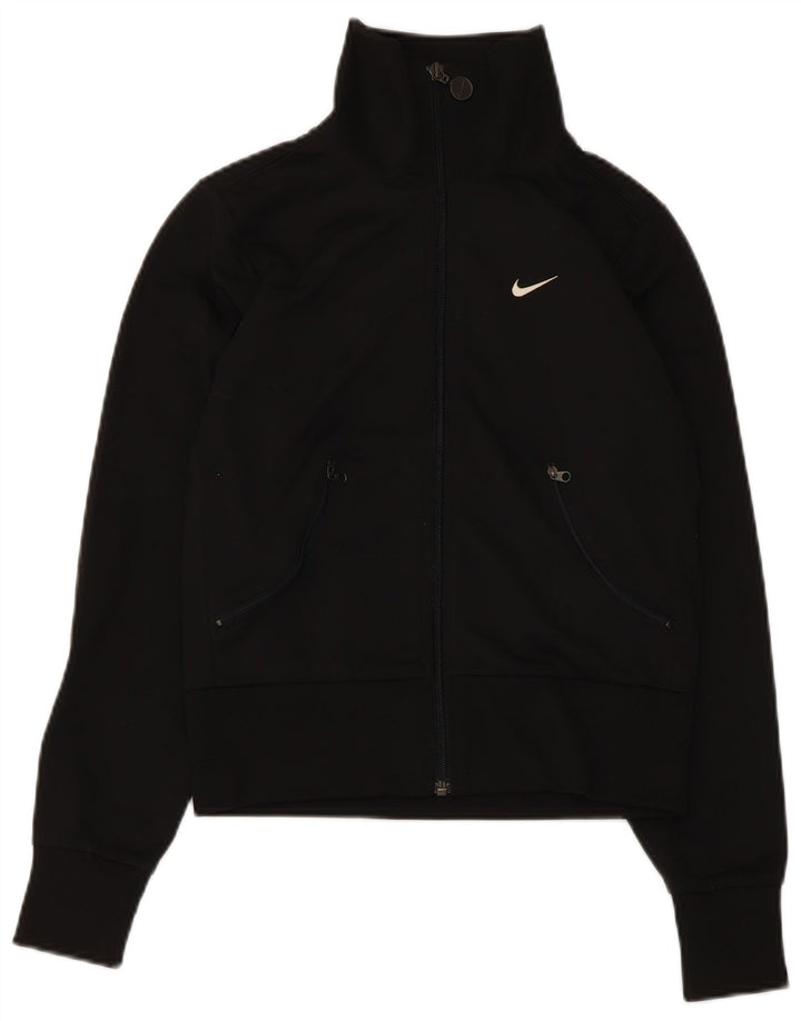 Nike Womens Crop træningsdragt topjakke UK 4/6 XS sort polyester
