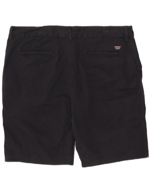 SUPERDRY Herre Slim Fit Chino Shorts W36 Large Black Bomuld