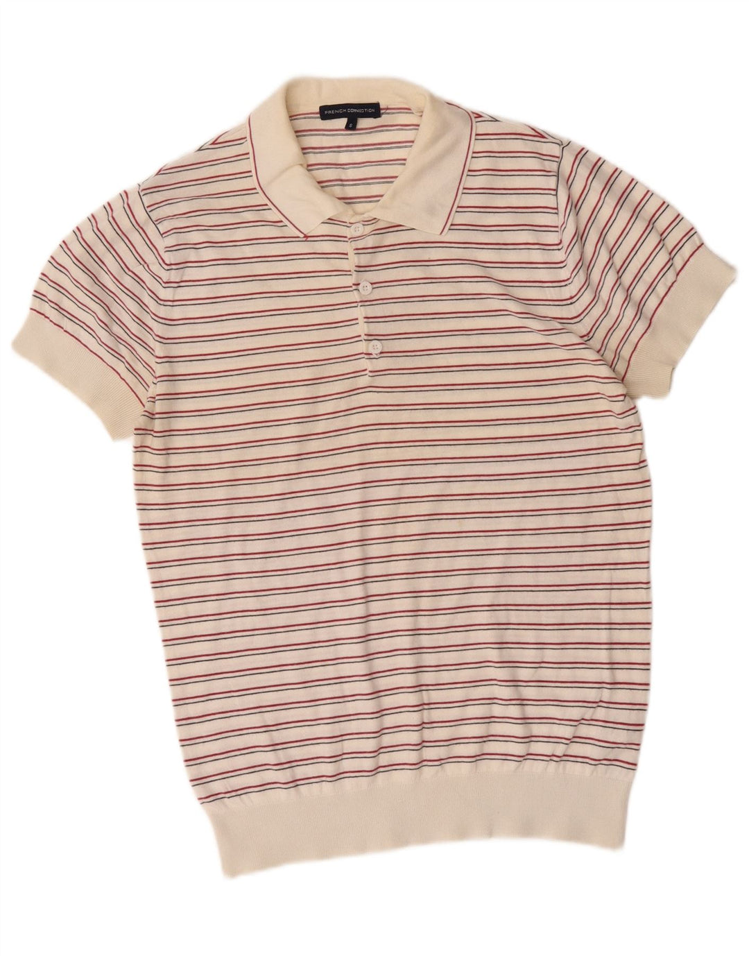 French Connection Herre Polo Neck Jumper Sweater Lille hvid stribet