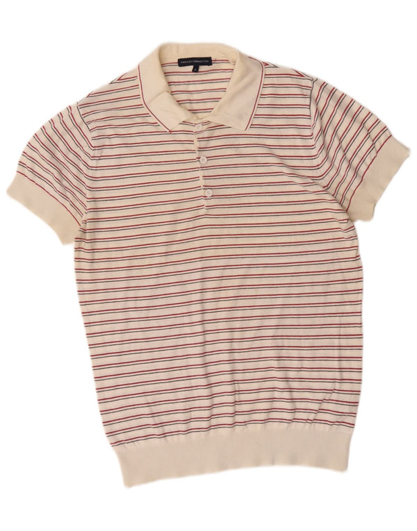 French Connection Herre Polo Neck Jumper Sweater Lille hvid stribet
