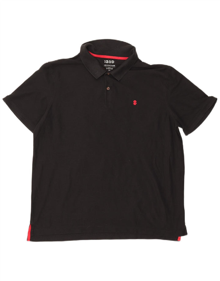 IZOD Poloskjorte til mænd 2XL sort bomuld
