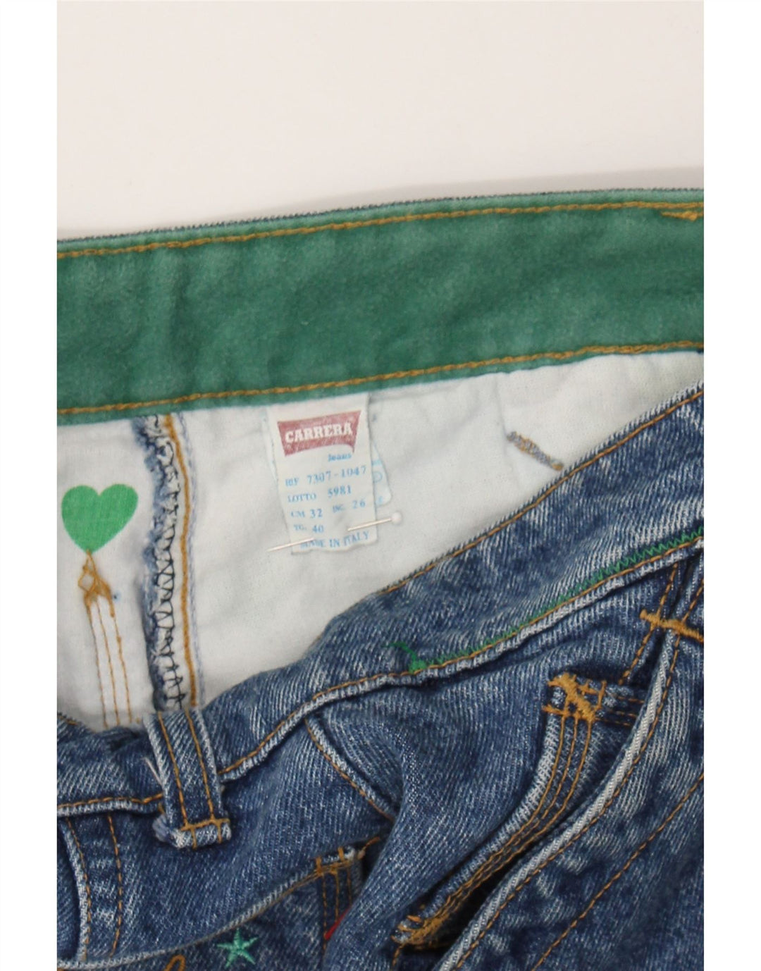 CARRERA Womens Graphic Denim Skirt W26 Small  Blue Cotton Vintage Carrera and Second-Hand Carrera from Messina Hembry 