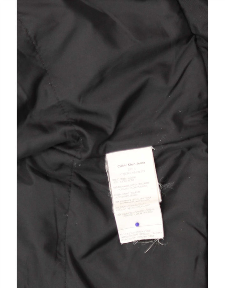 Calvin Klein Jeans Dame Bomber Jacket UK 16 Stor Sort Polyamid