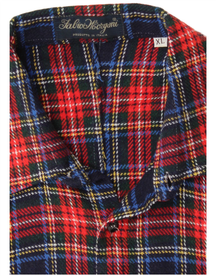 Vintage Herre Ternet Overshirt Skjorte XL Rød Plaid