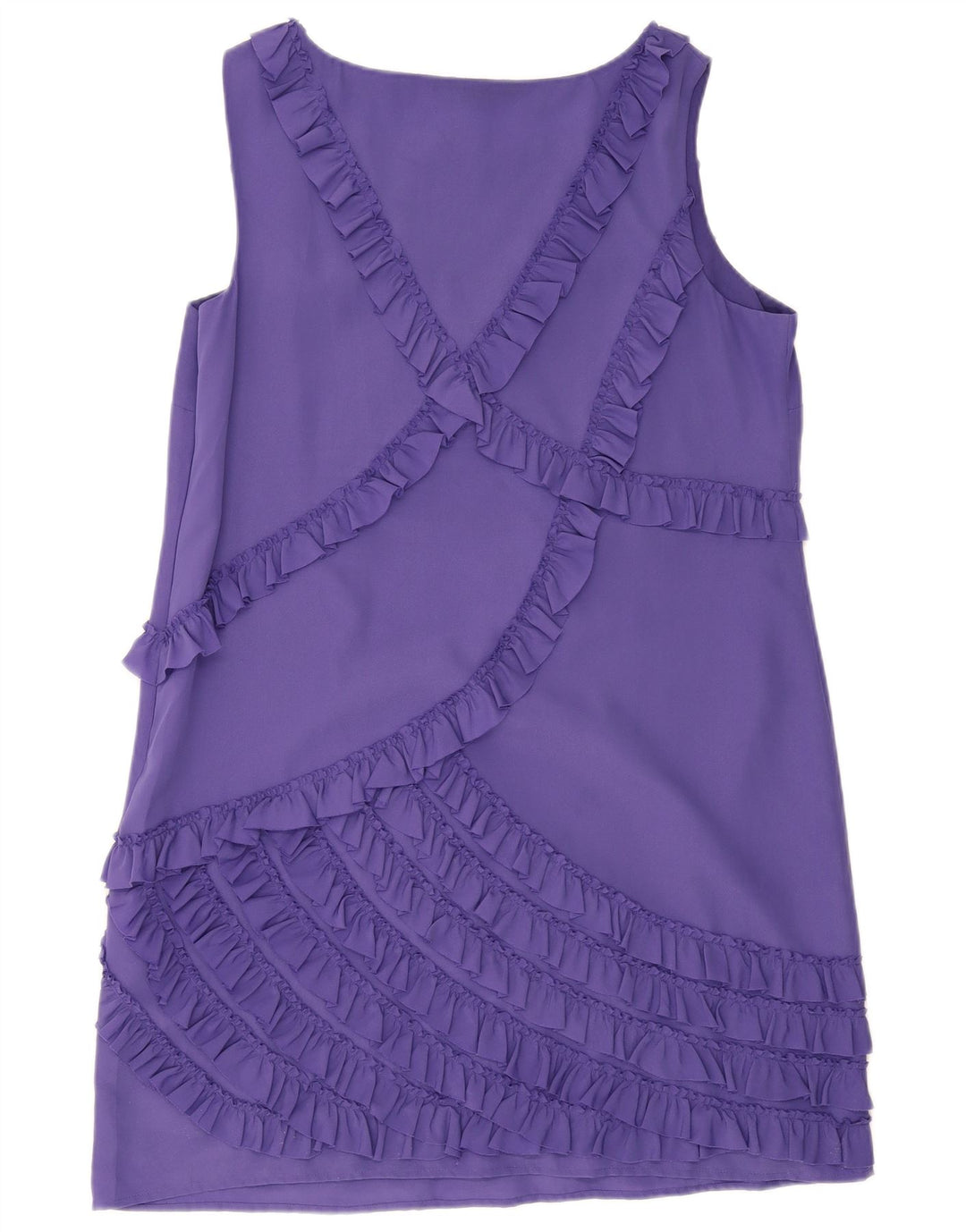 Monsoon Womens Ærmeløs Flæse Front Shift Dress UK 18 XL Lilla