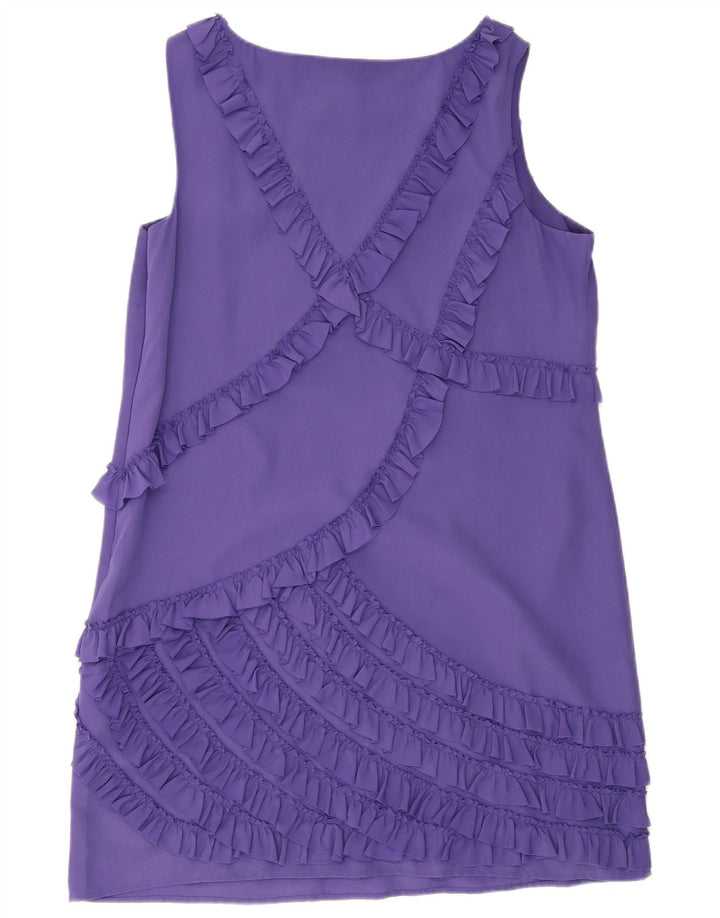 Monsoon Womens Ærmeløs Flæse Front Shift Dress UK 18 XL Lilla