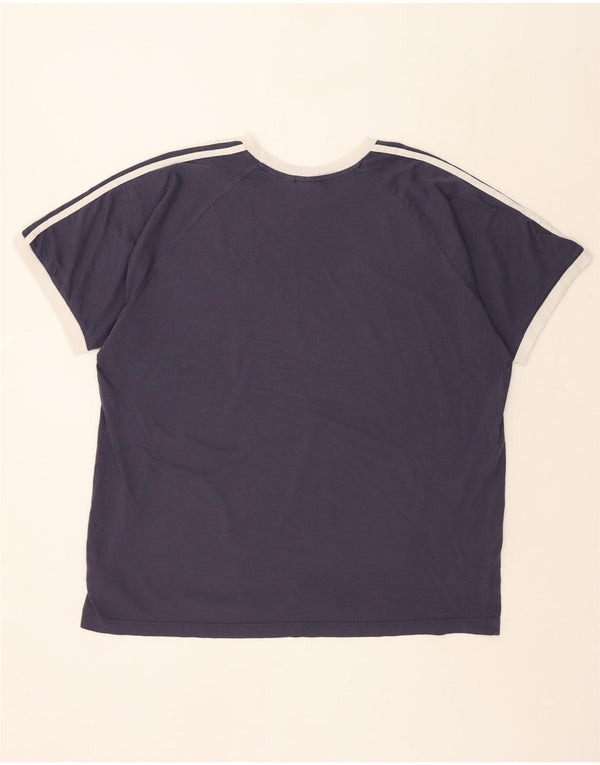 ADIDAS T-shirt top til mænd 2XL marineblå bomuld