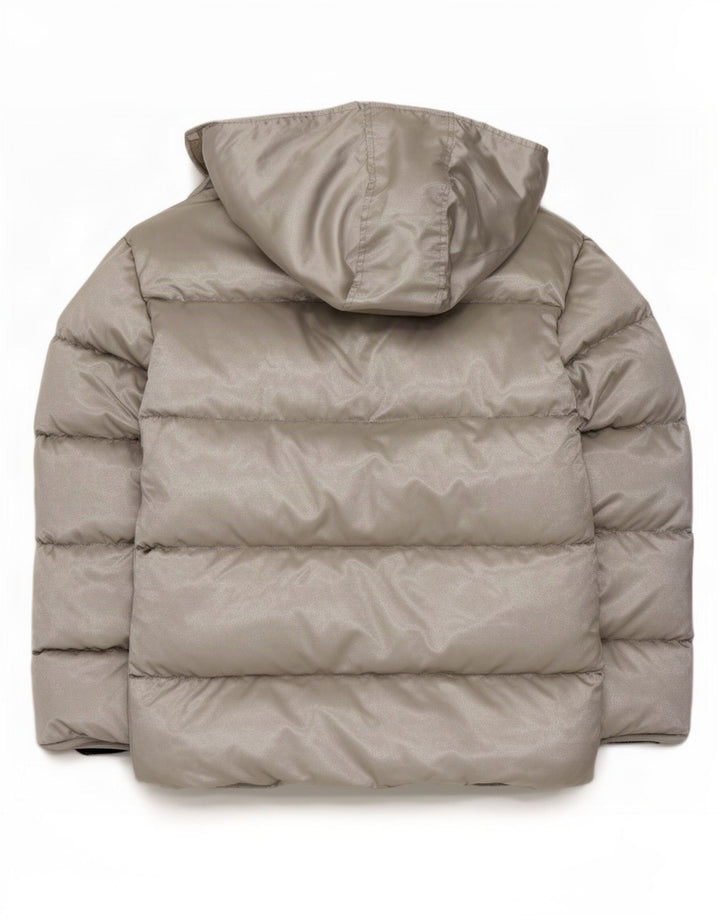 Gap Dame Hætte Oversized Polstret Jakke UK 16 Stor Sølv Polyester