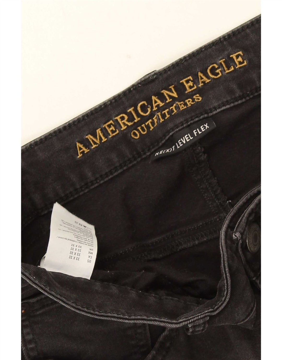 American Eagle Herre Slim Jeans W33 L32 Sort Bomuld
