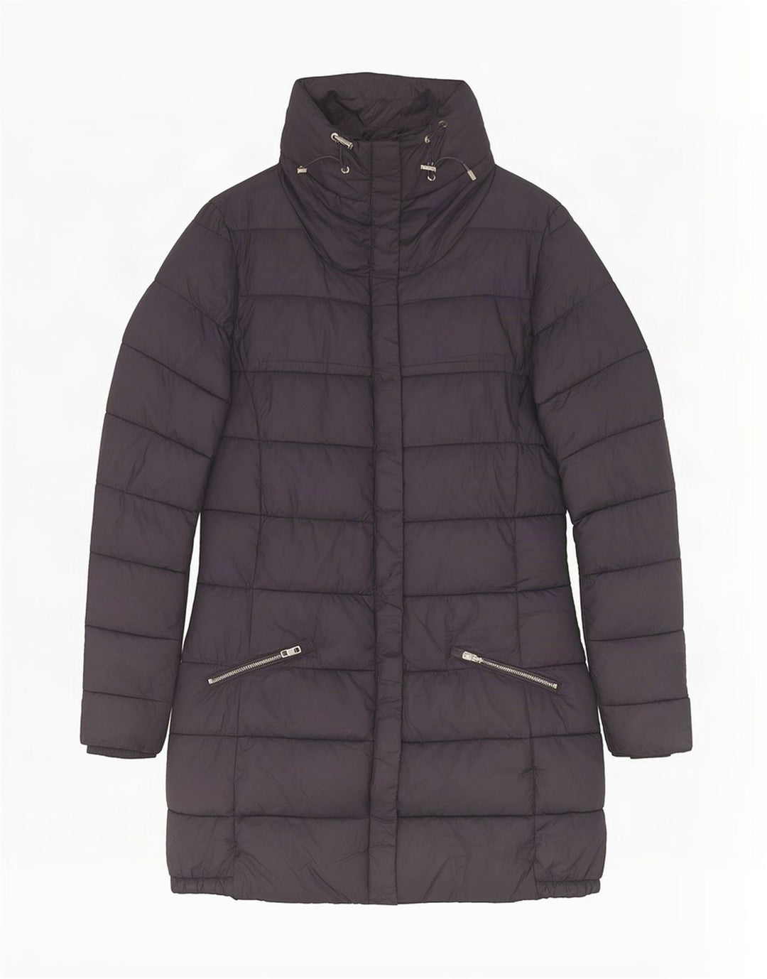 Massimo Dutti Dame Polstret Frakke UK 10 Small Navy Blue Polyester
