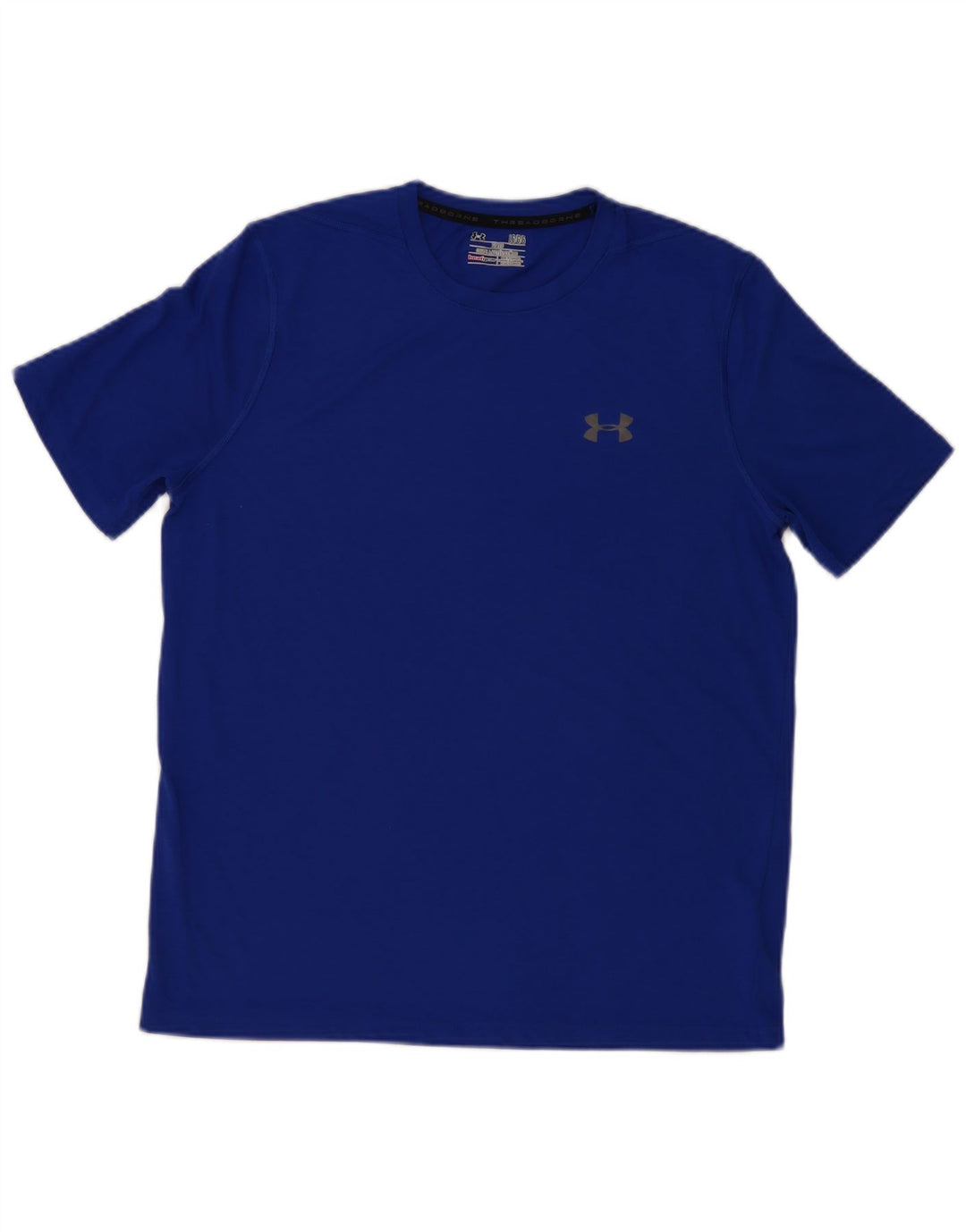 Under Armour Herre Heat Gear T-Shirt Top Stor Blå Polyester