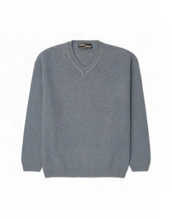Colorado Herre V-hals sweater Medium Blue Flecked Bomuld