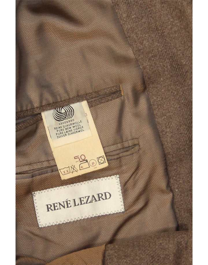 Rene Lezard Herre 2-knaps blazerjakke EU 50 Large Brown New Wool