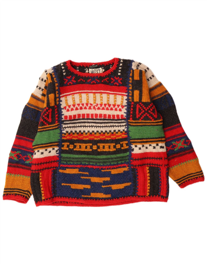 THE WEST END Womens Boat Neck Jumper Sweater UK 14 Medium Multicolored