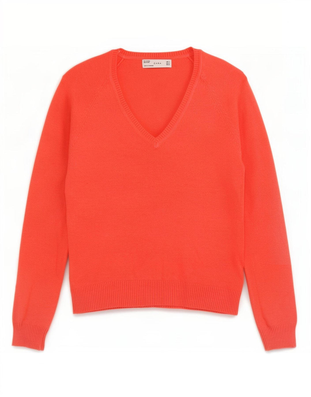 Zara Dame V-hals sweater UK 10 Lille Rød