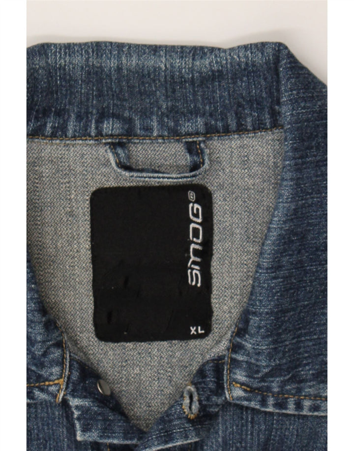 SMOG Womens Denim Jacket UK 18 XL Blue Cotton Vintage Smog and Second-Hand Smog from Messina Hembry 