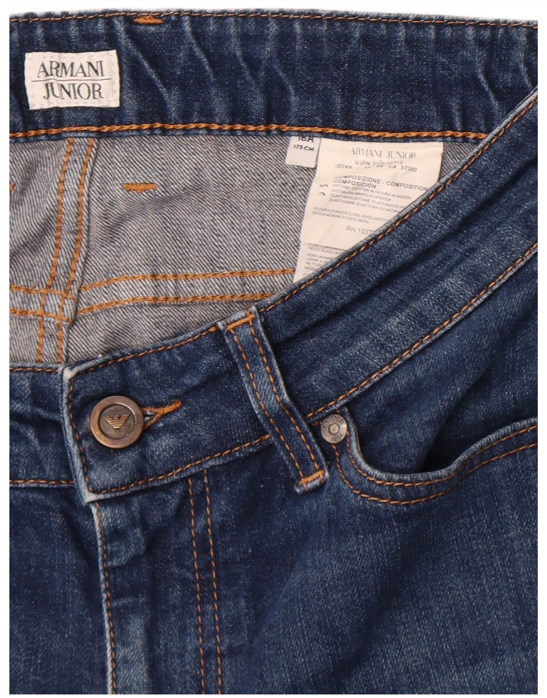 Armani Junior Drenge Denim Shorts 15-16 år W29 Blå Bomuld
