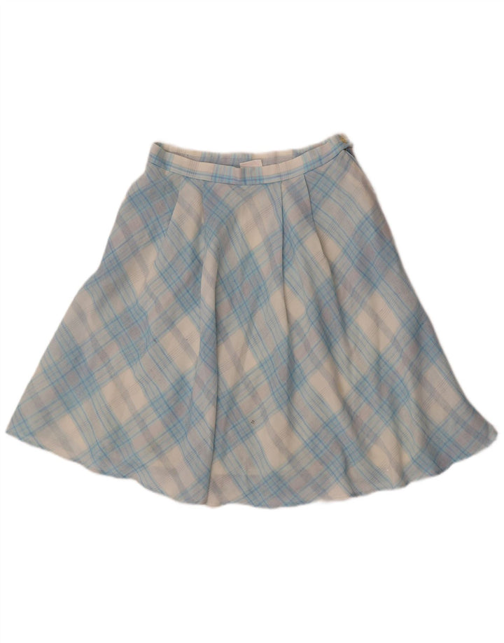 Vintage A-line nederdel til kvinder W29 Medium Blue Check
