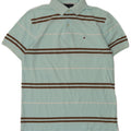 TOMMY HILFIGER Mens Polo Shirt Medium Blue Striped