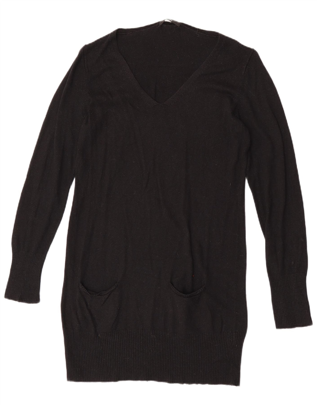 Marks & Spencer Dame Longline V-hals sweater UK 14 Medium Sort