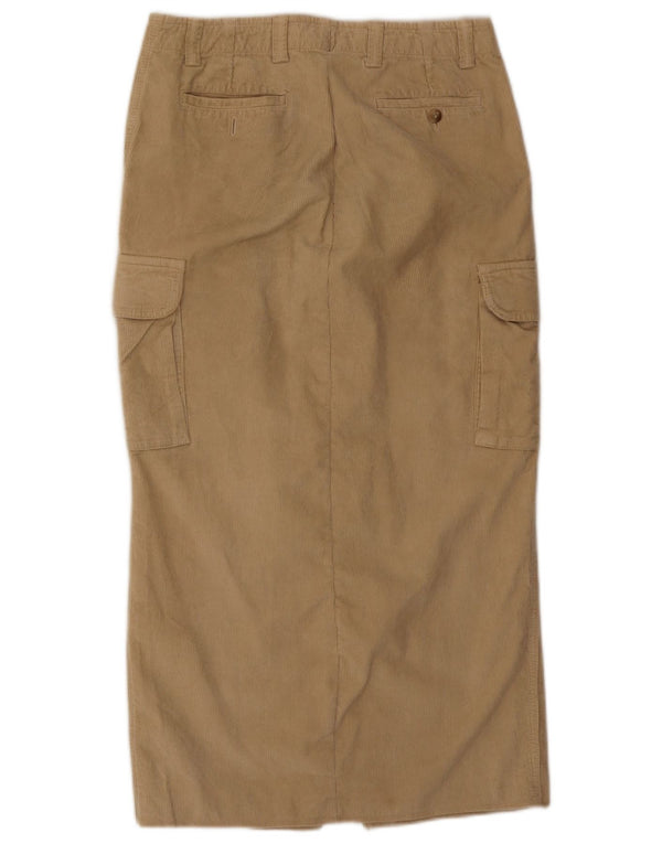 Zara Womens Corduroy Cargo Nederdel EU 42 Large W32 Beige Bomuld