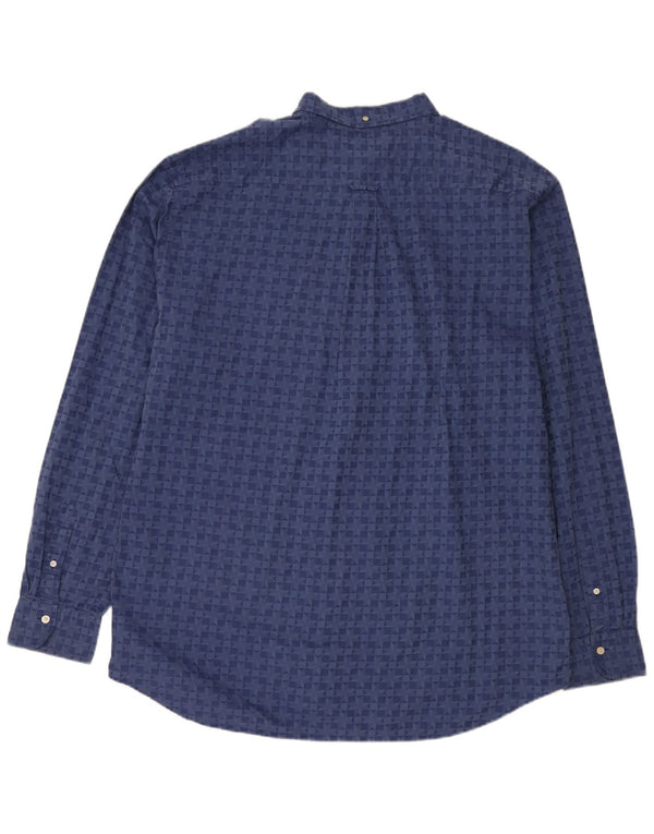 Gant herre Regular Fit skjorte størrelse 47/48 19 3XL blå geometrisk bomuld