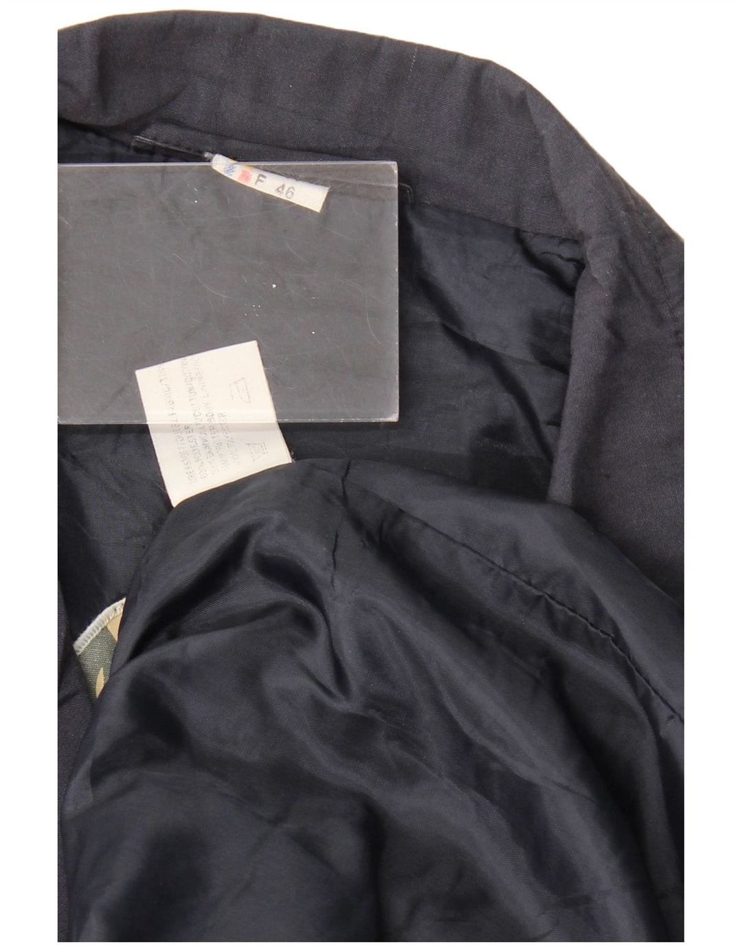 VINTAGE Utility-jakke til kvinder EU 46 XL Navyblå polyester