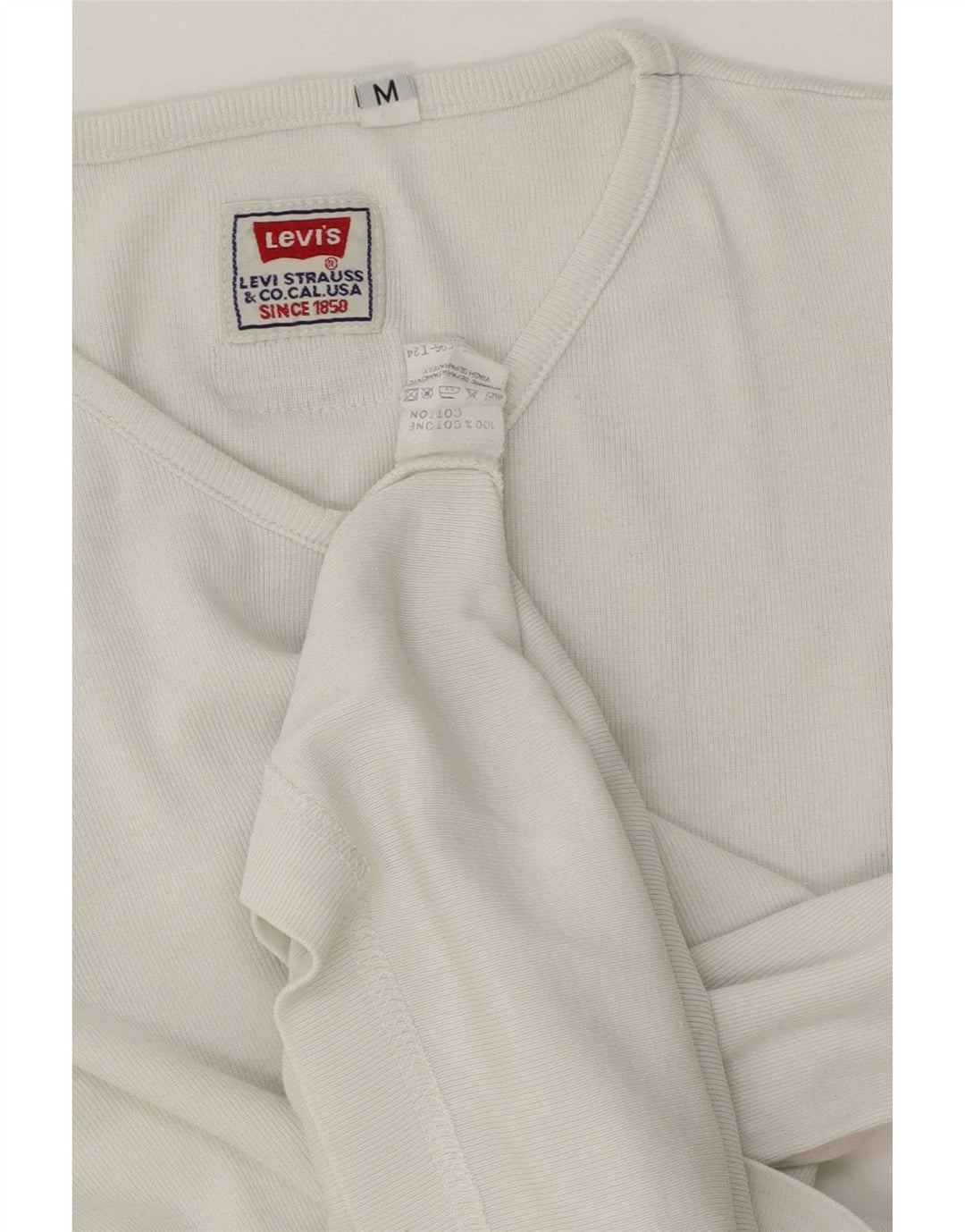 Levi's Dame Top Langærmet UK 14 Medium Hvid Bomuld