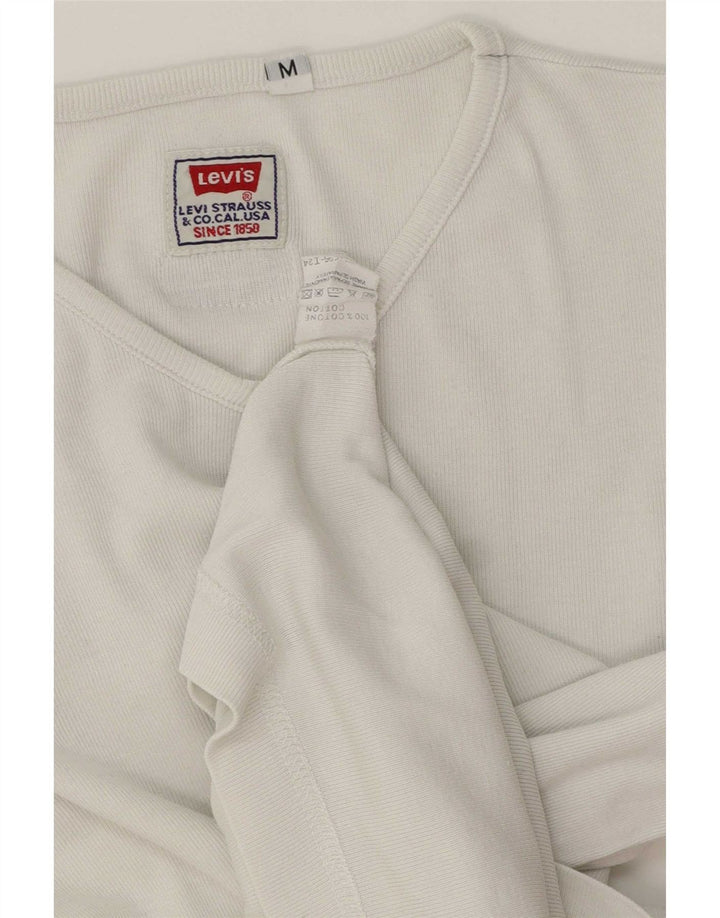 Levi's Dame Top Langærmet UK 14 Medium Hvid Bomuld