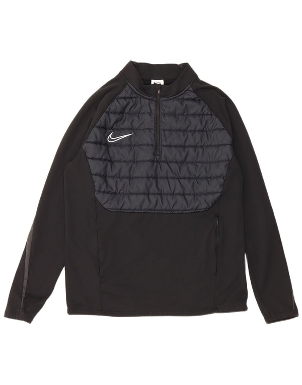 Nike Herre Therma-Fit Pullover Træningsdragt Top Medium Sort Colourblock