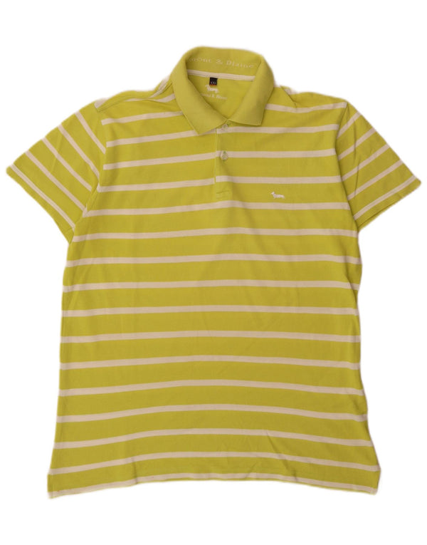 Harmont & Blaine herre poloshirt 2XL grøn stribet bomuld