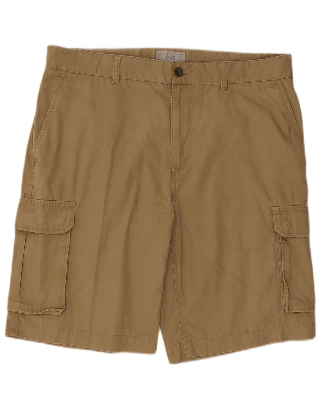 Marks & Spencer Herre Cargo Shorts W34 Large Beige Bomuld