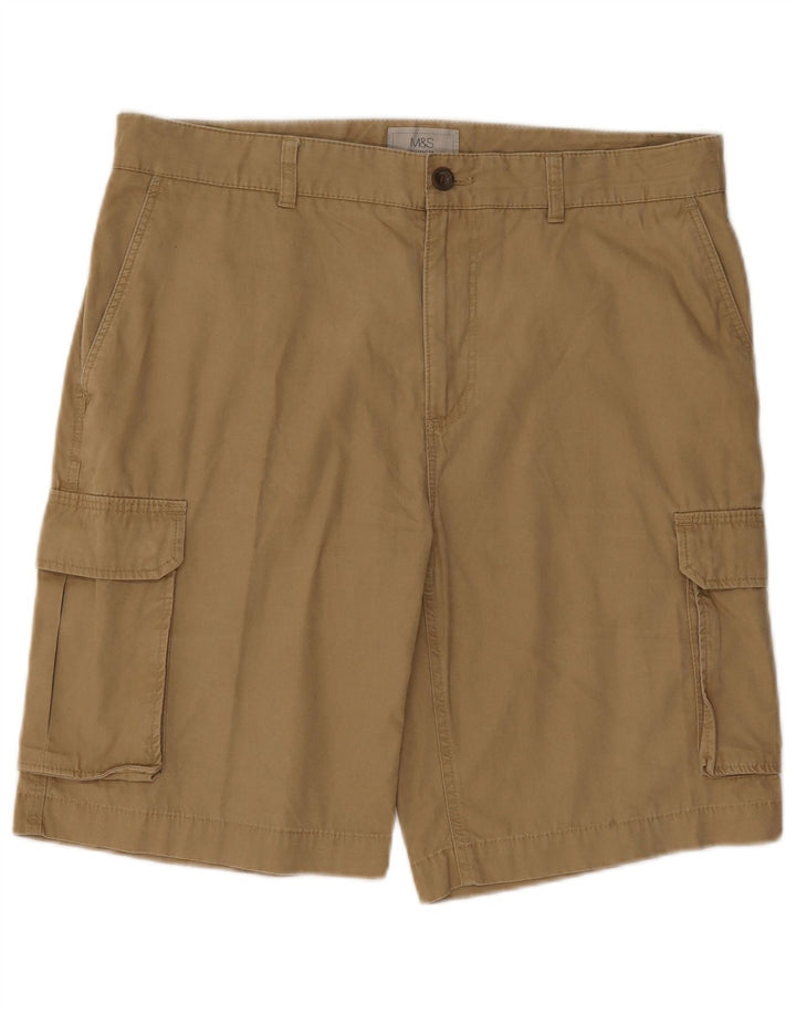 Marks & Spencer Herre Cargo Shorts W34 Large Beige Bomuld