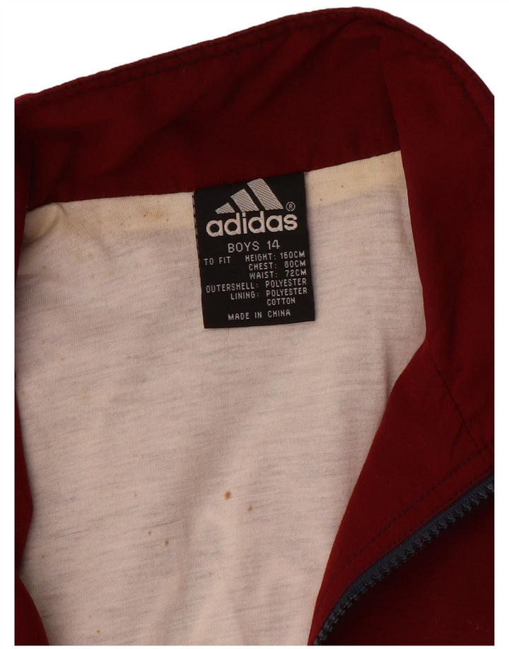 Adidas drenge grafisk træningsdragt topjakke 13-14 år Rød Colourblock
