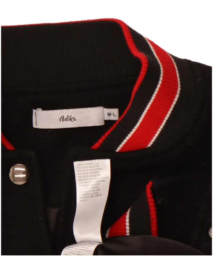 Vintage Herre Grafisk Varsity Jakke UK 38 Medium Sort Polyester