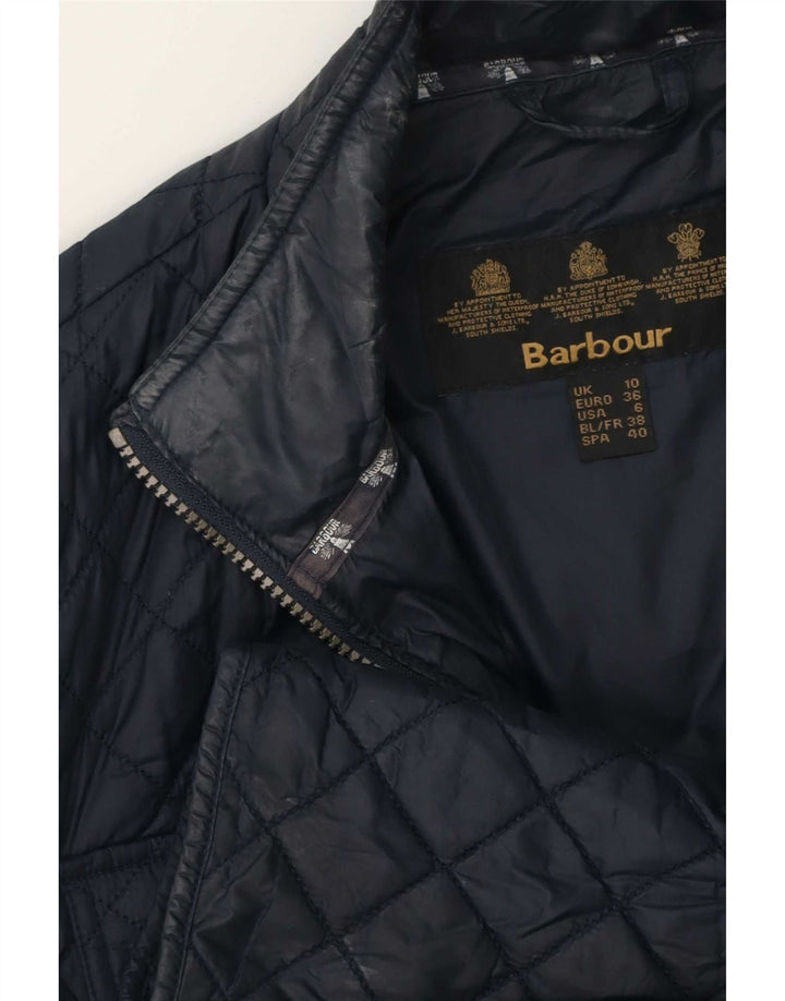 Barbour Quiltet jakke til kvinder UK 10 Small Navy Blue